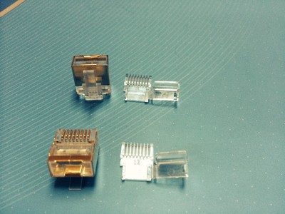 水晶头8P8C短体金壳水晶头带扣式塞厂价直销